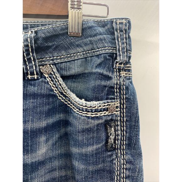 Silver Jeans Pants Womens 29 X33 Blue Denim Suki Bootcut Embellished Distressed - Picture 3 of 16